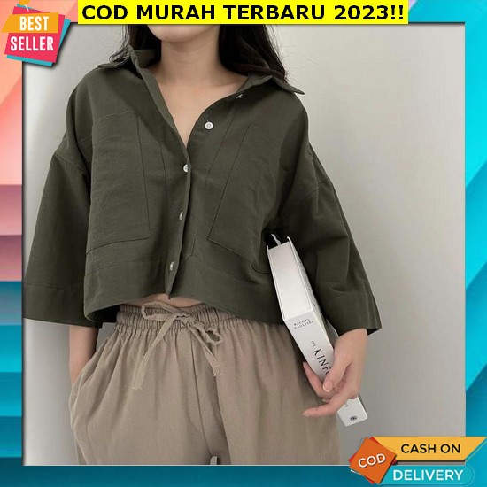 Kemeja Polos Wanita Big Size Kemeja Oversize Wanita Gfs Mori Blouse Kemeja Crop Kemeja Lengan Panjan