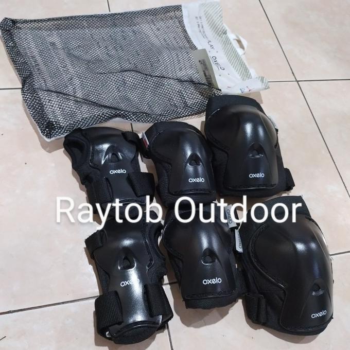 Pelindung Lutut Tangan Anak 3 SET Protector Inline Skate Oxelo Black