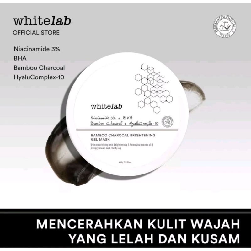 Whitelab Bamboo Charcoal Brightening Face Mask 60gr Masker Wajah