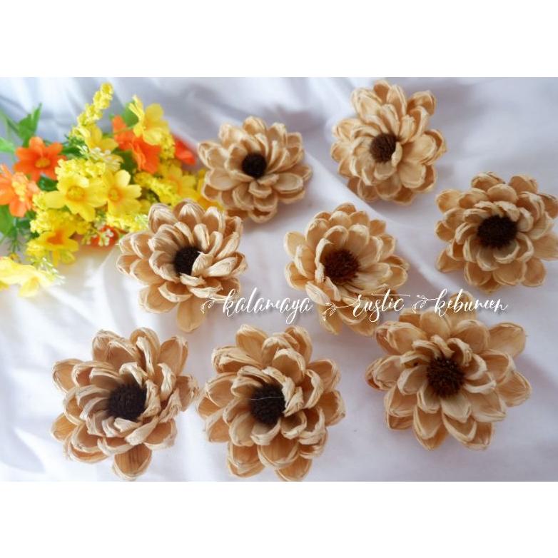 Bunga Klobot Peony Hiasan Mahar Craft Bunga Kering Dekorasi Rustic Dried Flowers Kerajinan Hantaran