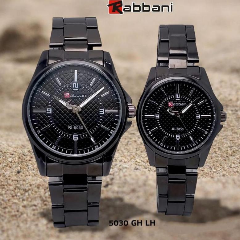 Jam Tangan Cauple Analog Rabbani Original  Rantai Tahan Air
