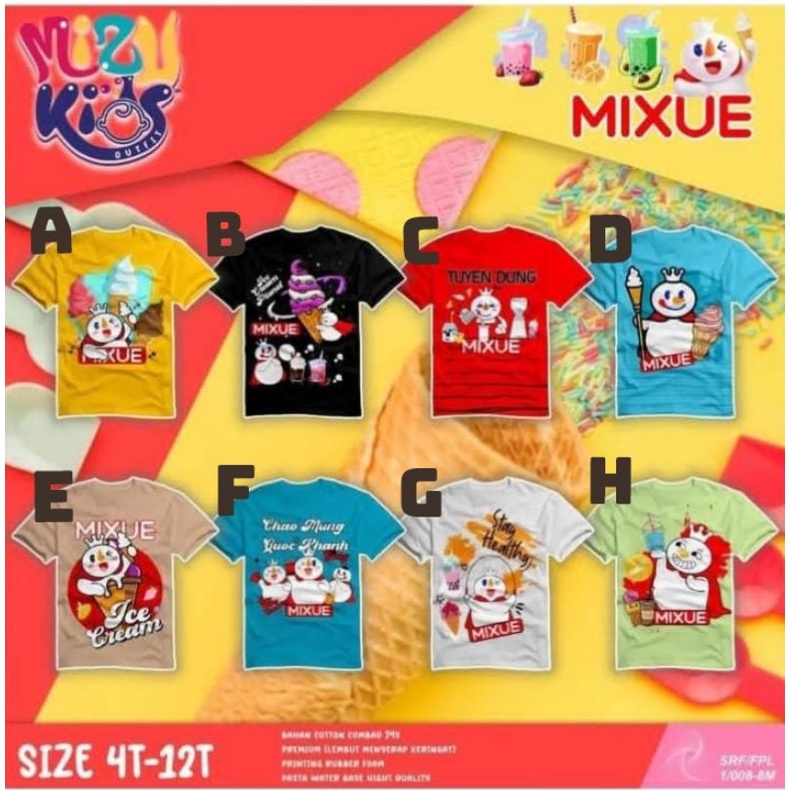 kaos anak mixue kaos mixue