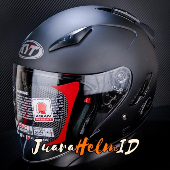 KYT HELM GALAXY SLIDE FLAT R VISOR / BLACK DOFF / DOUBLE VISOR