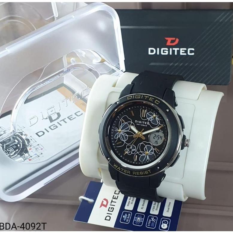 Jam Tangan Wanita Analog digital Digitec Bda-4092T Original Tali rubber Tahan Air