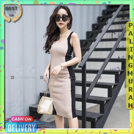 Bayar Di Tempat Fashion Wanita Ketat Body Remaja Kekinian Dress Rajut Wanita Terbaru 2023 Atasan Min