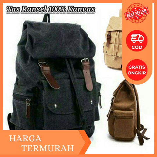 Tas Ransel Pria Sekolah Smp / Sma Termurah Bahan D-300 // Gwh 5630 Hitam Tas Sekolah Pria Distro Sma