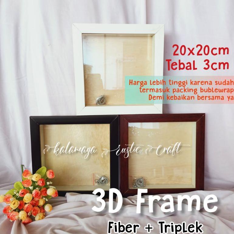 Frame Bingkai Foto 3D Fiber Hiasan Kado Unik Dekorasi Bunga Kering Wisuda Mahar Hantaran Scrapbox