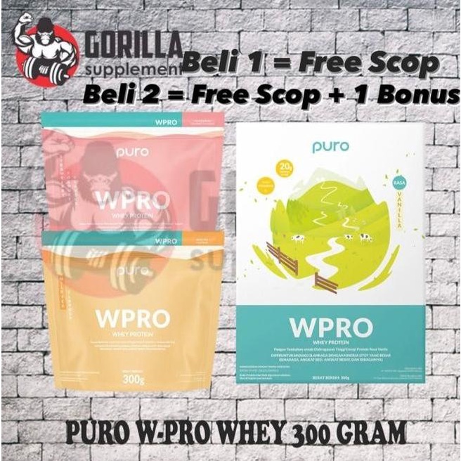 WHEY PROTEIN [ SALE ] - PURO WPRO 300 GRAM WHEY PROTEIN W PRO BPOM HALAL SUPLEMEN EL09I09A82L