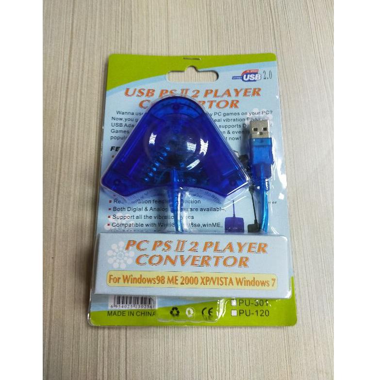 >V44859) CONVERTER USB DOUBLE STIK PS2 KE PS3 / KONVERTER USB BIRU STIK PS2 KE PS3