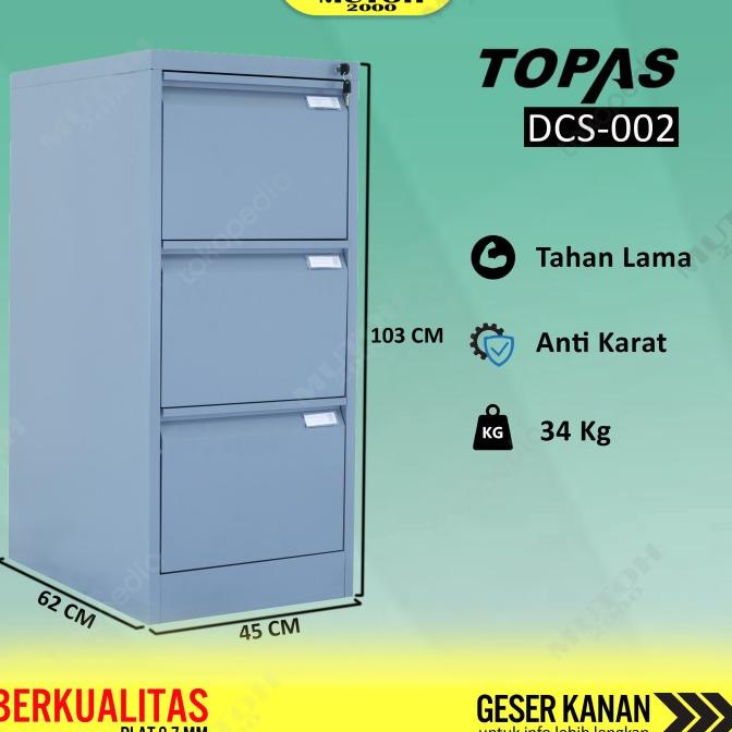 

New Filing Cabinet Filling Kabinet Topas Dcs-002 - 3 Susun 3 Laci Pengiriman Cepat