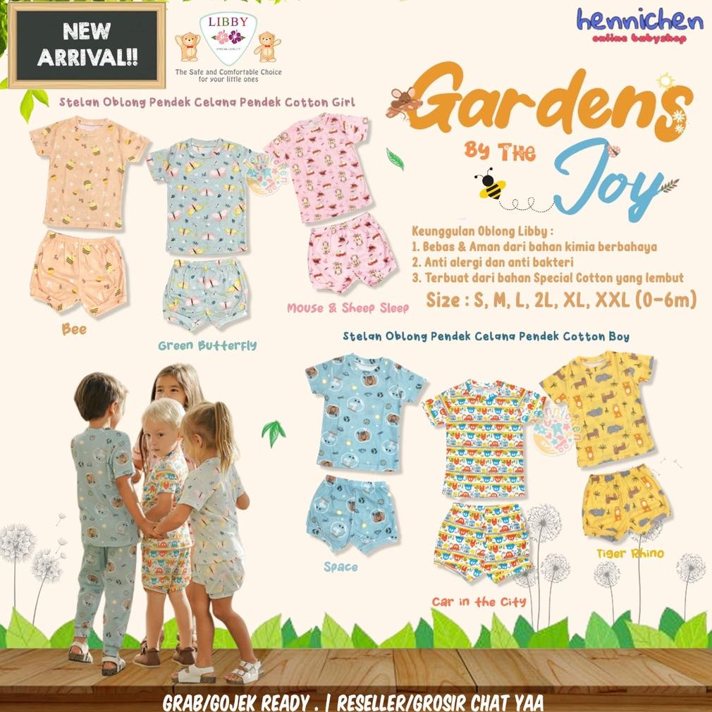 Setelan Oblong Pendek LIBBY Tipis Cotton S M L Fun Land / Sweet Land Pakaian Bayi Libby / Setelan Bo