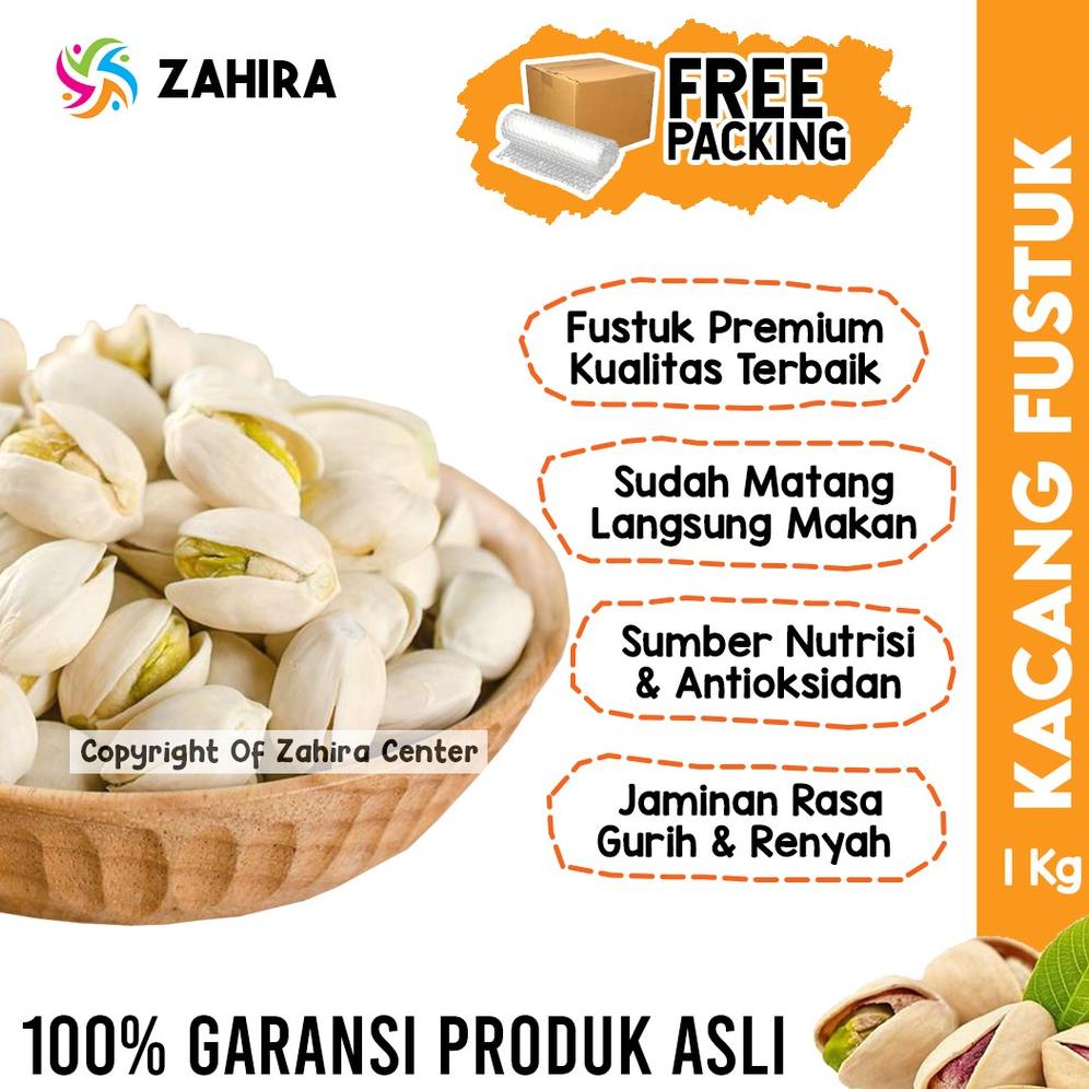 

Kacang Fustuk 1KG Pistachio Khas Arab Saudi Almond Mede Untuk Oleh oleh Haji Umroh Kualitas Premium Non COD