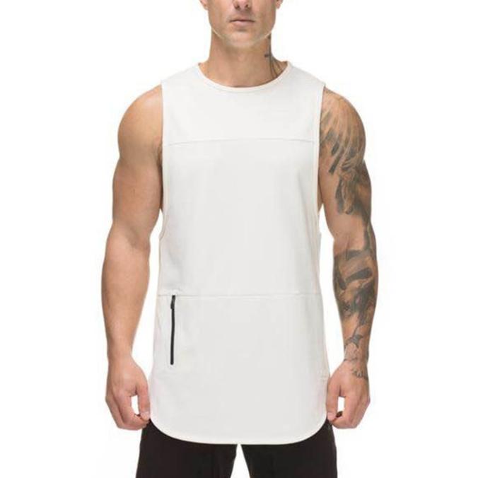 Dry Fit Tank Top Pria Hitam Putih