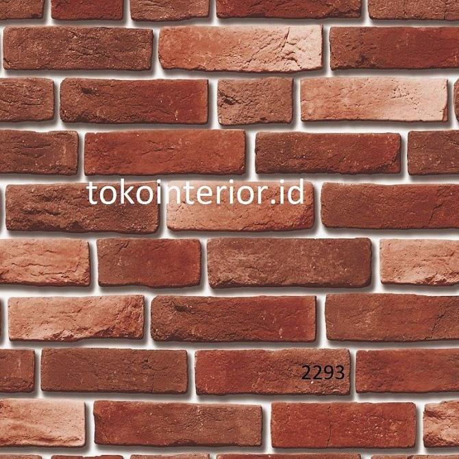 Wallpaper Dinding 3D Motif Batu Bata Merah Batu Alam - Bless
