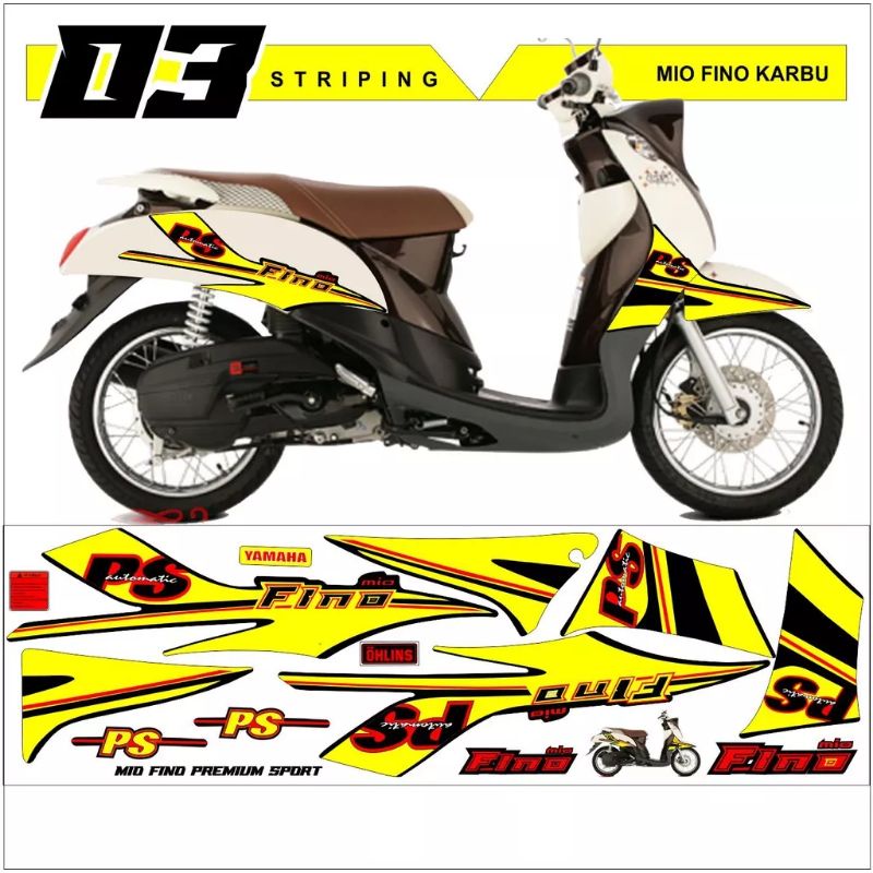 striping stiker Fino karbu PS decal custom Yamaha Fino old Fino karbu lama