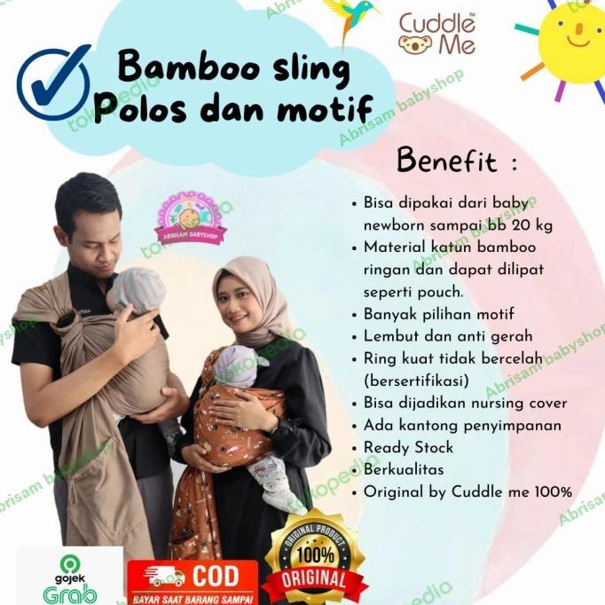[New]Cuddlle Me Ring Sling Bamboo Polos Gendongan Ring Sling Cuddle Me