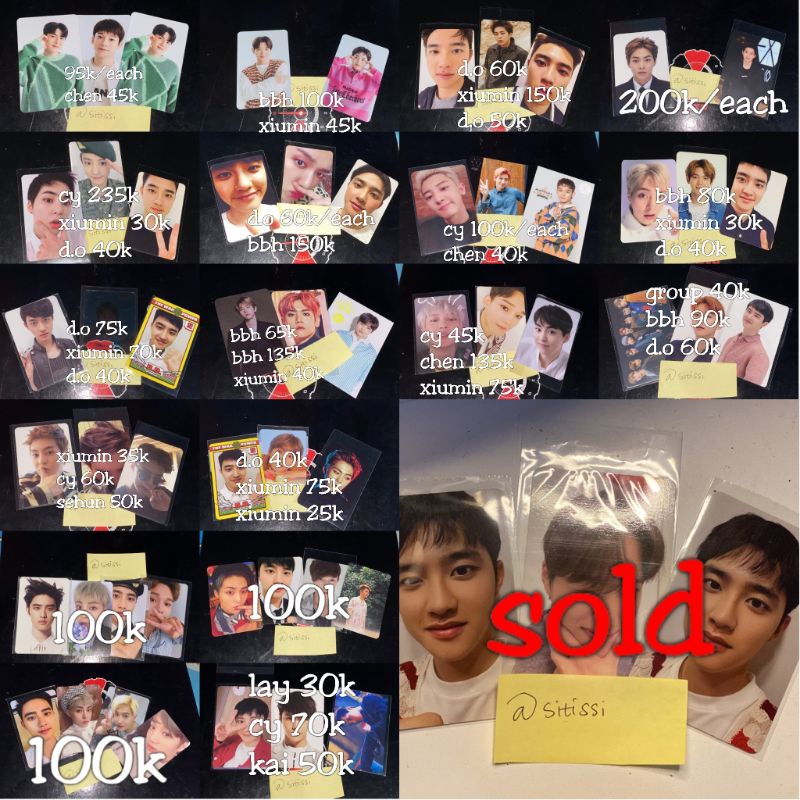 poca photocard KAI tihol spinner Suho bbh Hoodie Exodus d.o jidat