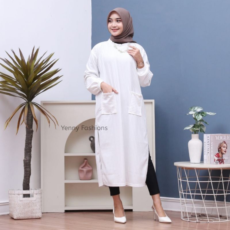 Long Tunik Jumbo Hornet Knit Kimia Tunik Hornet Knit Premium Import