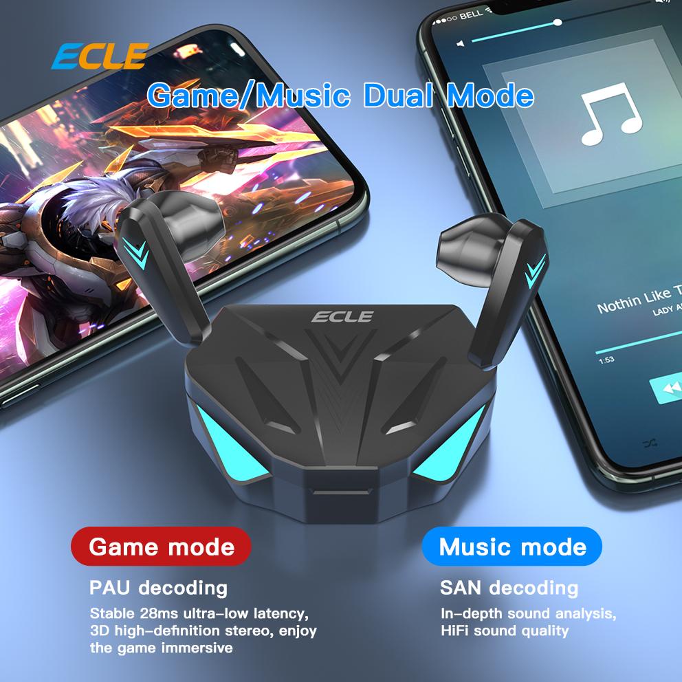 New Product Ecle X15 Gaming Tws Bluetooth Earphone 5.0 True Wireless Earphone Bluetooth Headphone Hifi Stereo Headset