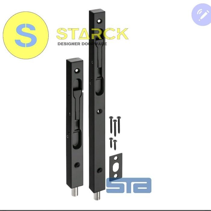 Grendel Grendel Tanam Sta Hitam 8" Dan 12" Pintu Kayu Flusbolts Ss Black