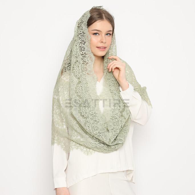 Kerudung Pashmina Hijab Lace Lebaran Instant Esattire