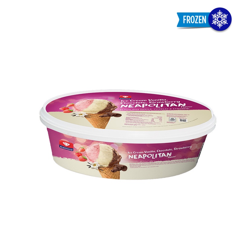 Promo Harga Diamond Ice Cream Neapolitan 700 ml - Shopee