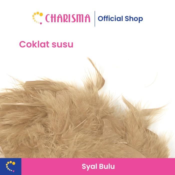 Scarf Charisma Syal Bulu Ayam Sintetis - Selendang Bulu Ayam Tebal Halus