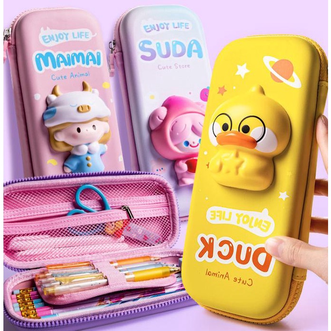 

Tempat Kotak Pensil Anak Karakter Lucu unik squishy 3D Waterproof CS14