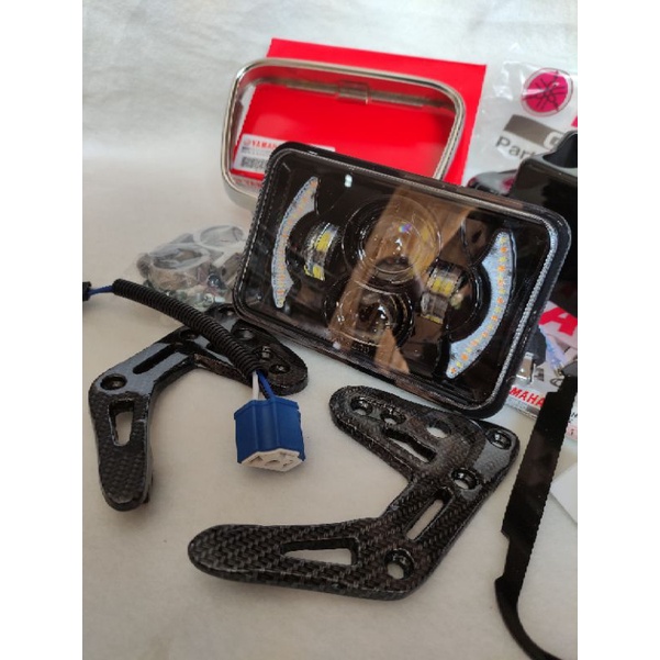 LAMPU DEPAN RX KING LAMPU DAYMAKER RX KING 4 MATA SENJA DENGAN RING DAN BATOK ORIGINAL YAMAHA PLUS B