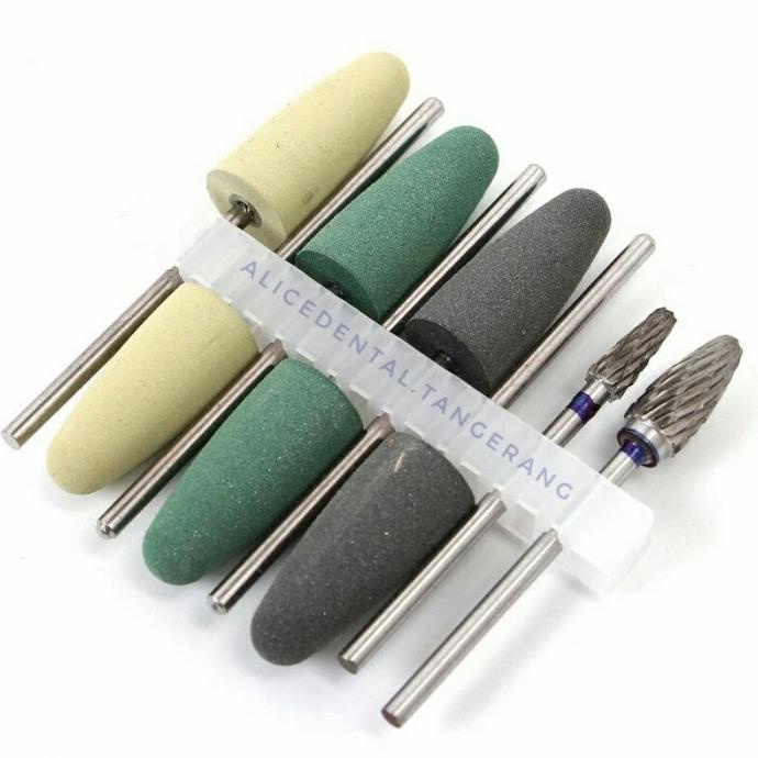 Dental bur akrilik fraser set polishing poles polish acrylic stone bur