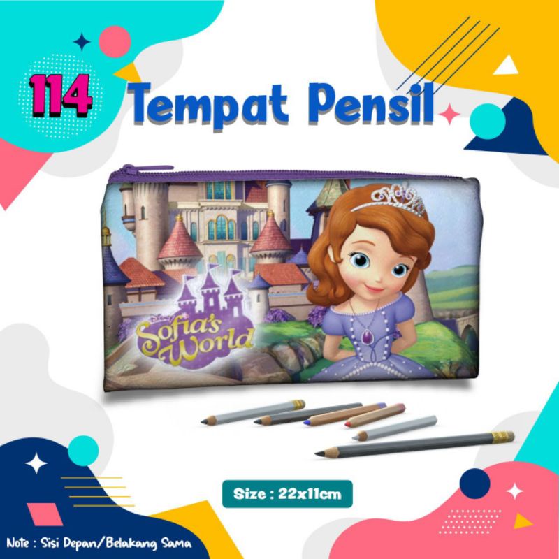 

Sofia's World Tempat Pensil 114 Pouch Custom Nama Foto Souvenir Kado Hadiah Wadah Kotak Dompet