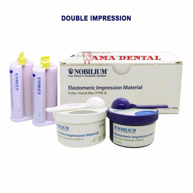 DENTAL DOUBLE IMPRESSION NOBILIUM PUTTY DAN LIGHT BODY 1 SET