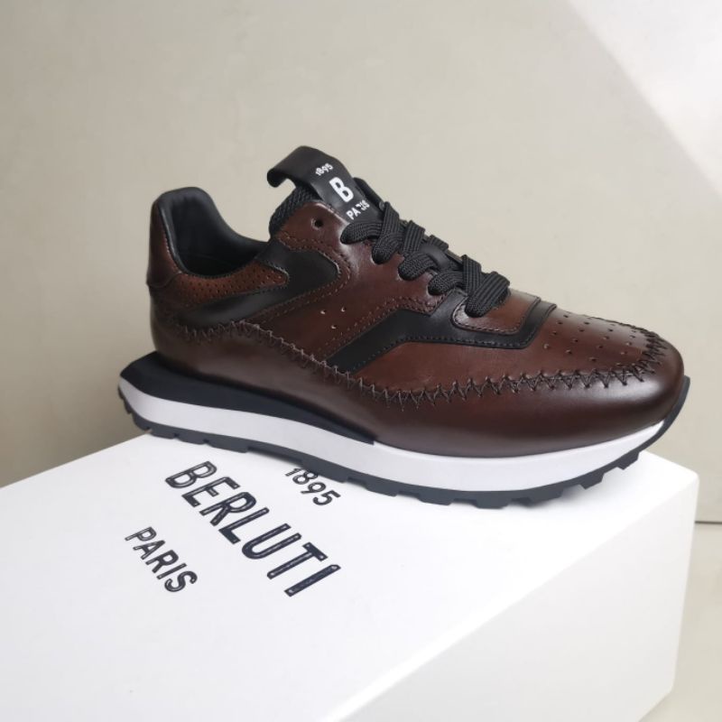 sepatu kulit pria sneaker cowok berluti mewah p1shoes new men shoes leather