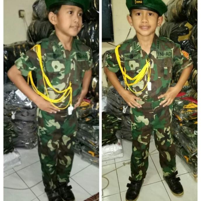 terlaris topi baret hijau/TNI AD profesi anak2