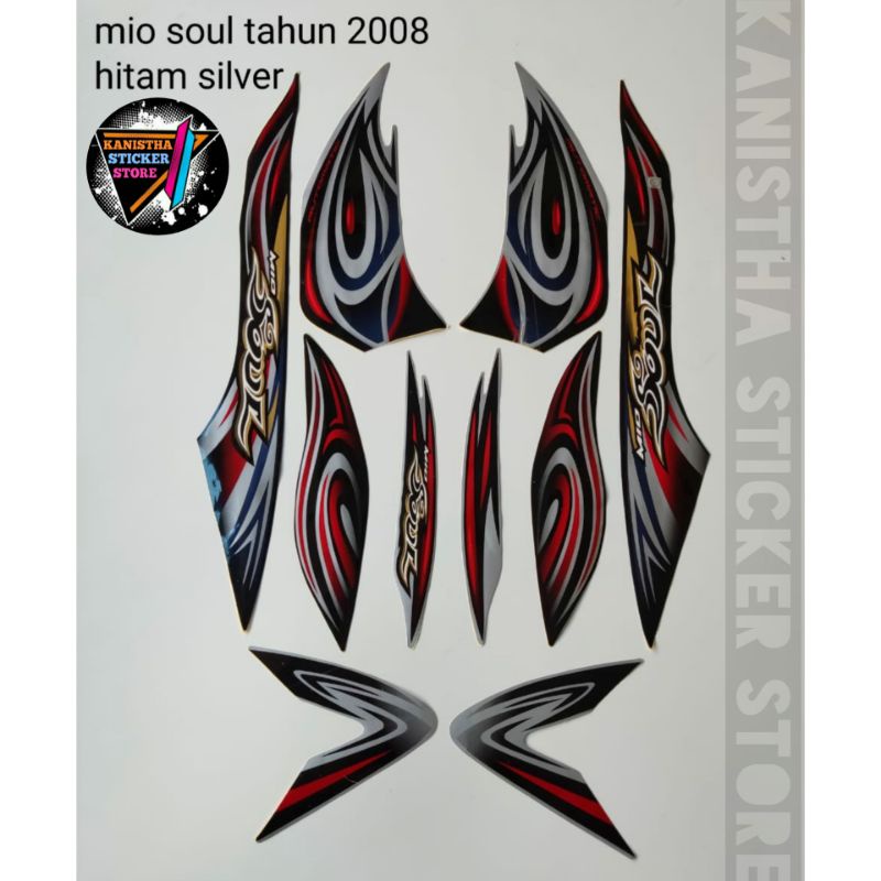 striping yamaha mio soul 2008 hitam silver stiker lis body motor mio soul terbaik