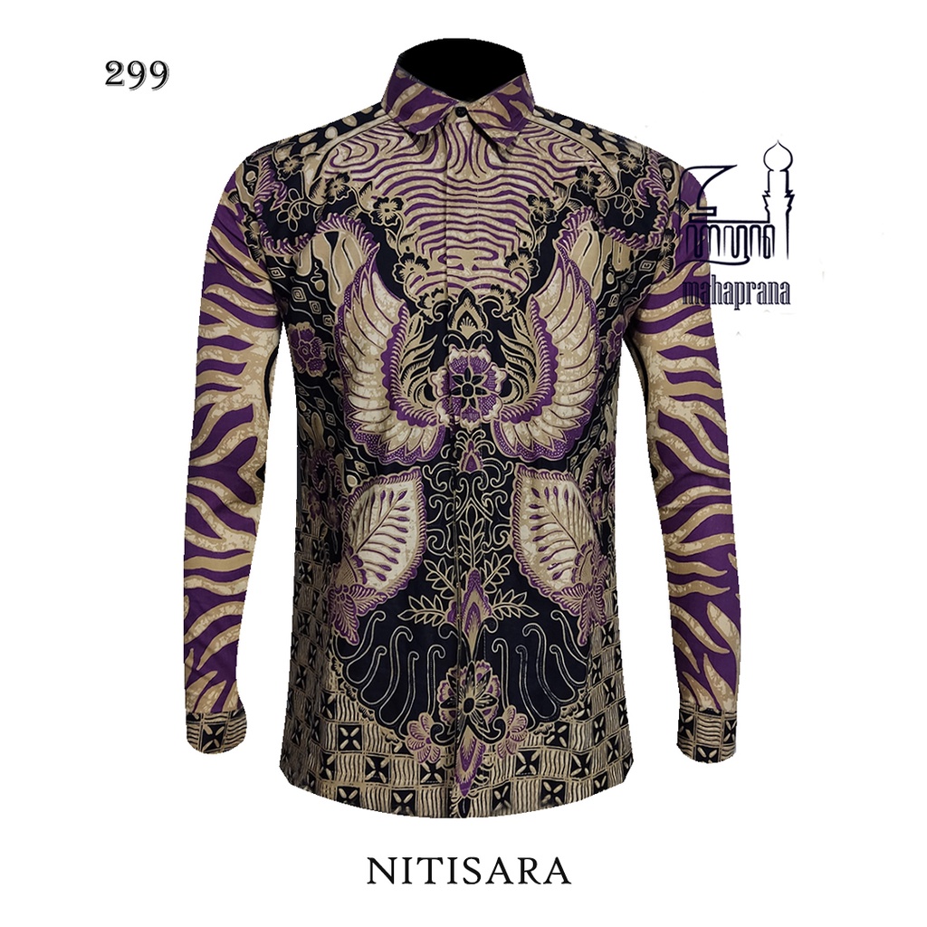 BATIK MAHAPRANA Motif Nitisara Atasan Kemeja Batik Pria Lengan Panjang Full Furing MHP-299