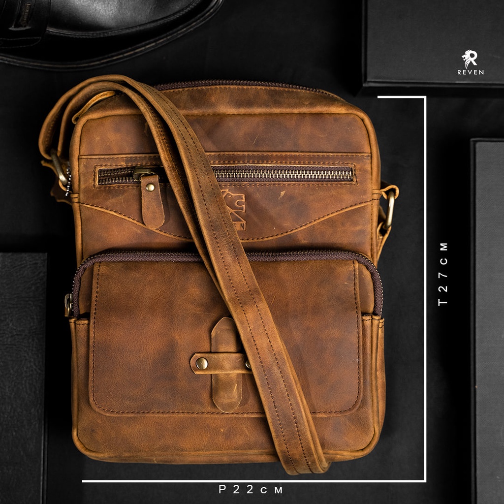 Tas Pinggang Pria REVEN Series Kulit Asli ROVER BAG 100% Original