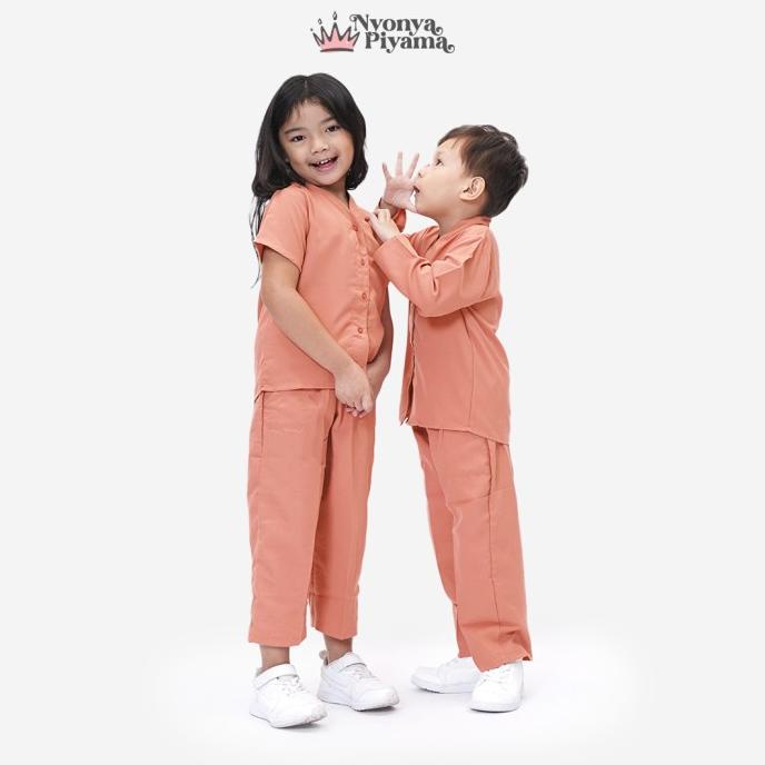 Nyonya Piyama Poly Bamboo Set Piyama Anak (Maple Cozy)