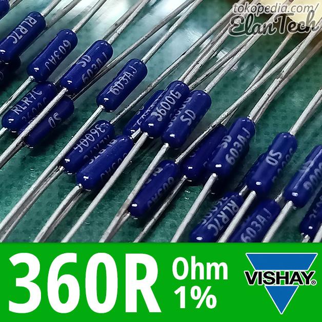 Resistor 360R 1% Vishay Dale RLR07 360 Ohm 0.25W Elan73c Diminati Banget