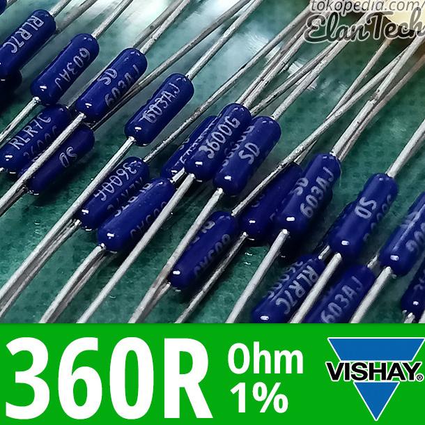 Resistor 360R 1% Vishay Dale RLR07 360 Ohm 0.25W Elan73c Kualitas Baik