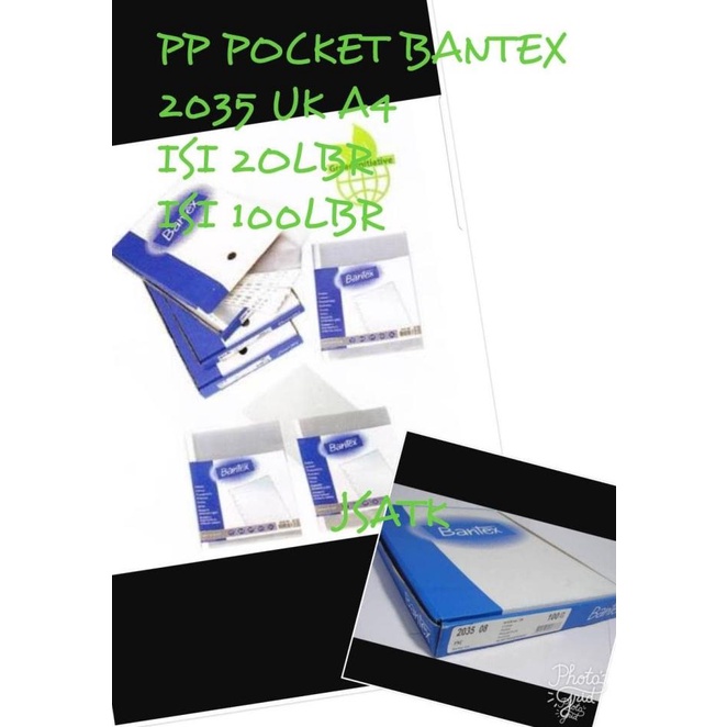 

Baru Pp Pocket Bantex 2044 Folio Isi 100Lbr Original