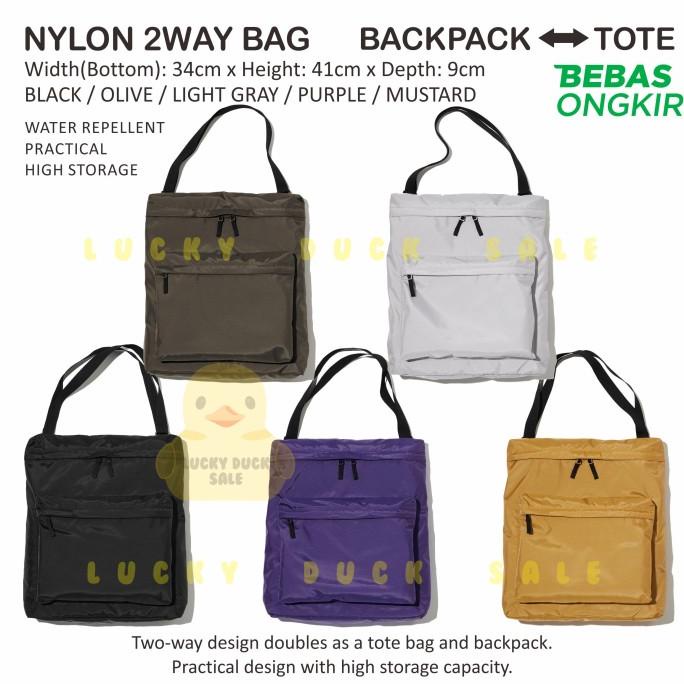 New Sale Uniqlo Nylon 2Way Bag Backpack Tas Ransel Tote Nilon Water Repelled Discount