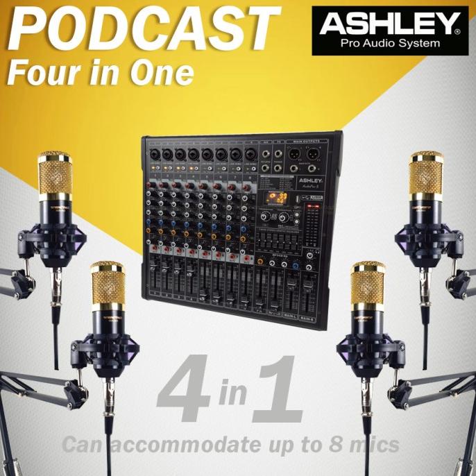 PAKET PODCAST 4 in 1 BM800 MIXER ASHLEY AUDIOPRO 8 Channel ffs01