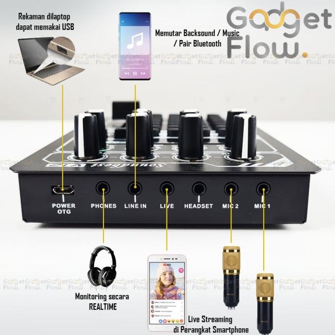 Paket Podcast 2 Orang Mic LGT240 LGT 240 Mixer v12 Soundcard Dual ffs01