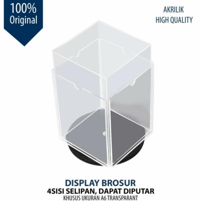 

Baru Display Brosur Putar /Display Putar Akrilik/Tempat Brosur A6 Original