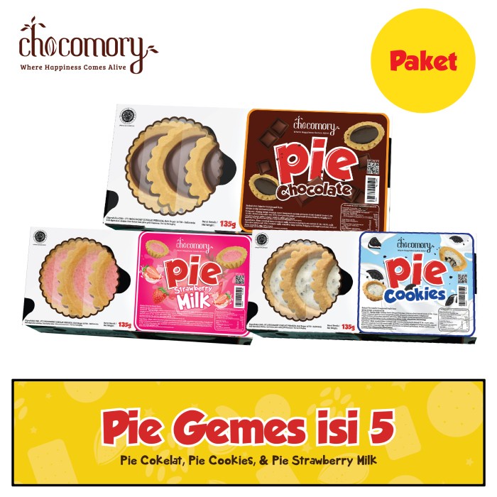 

Bundling Pie Isi 5 - Coklat, Cookies n Cream, Strawberry Milk