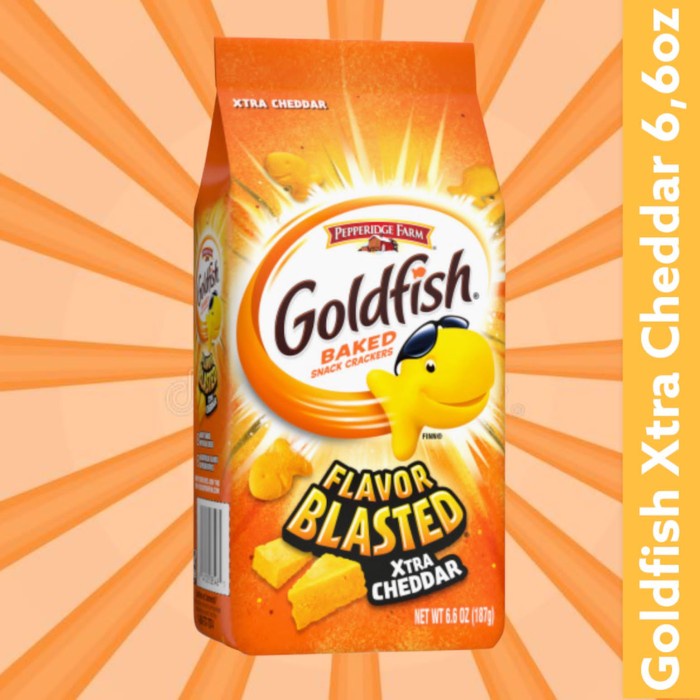 

GOLDFISH BAKED SNACK CRACKERS - XTRA CHEDDAR - 6.6 OZ 187 gram USA