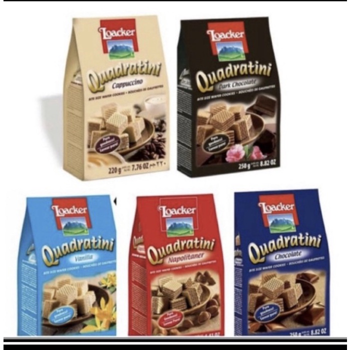 

LOACKER Quadratini 250 Gr All Varian Rasa - Wafer Import Italy