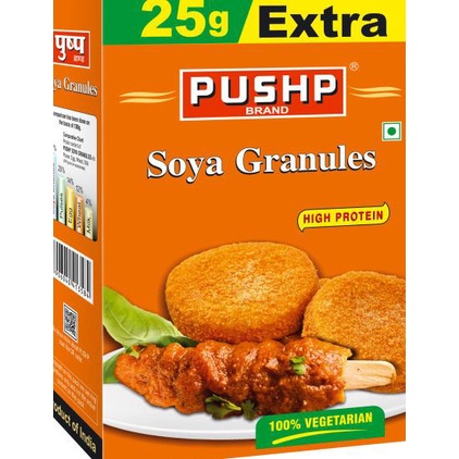 

Termantab] PUSHP SOYA GRANULES 200 GM BOX