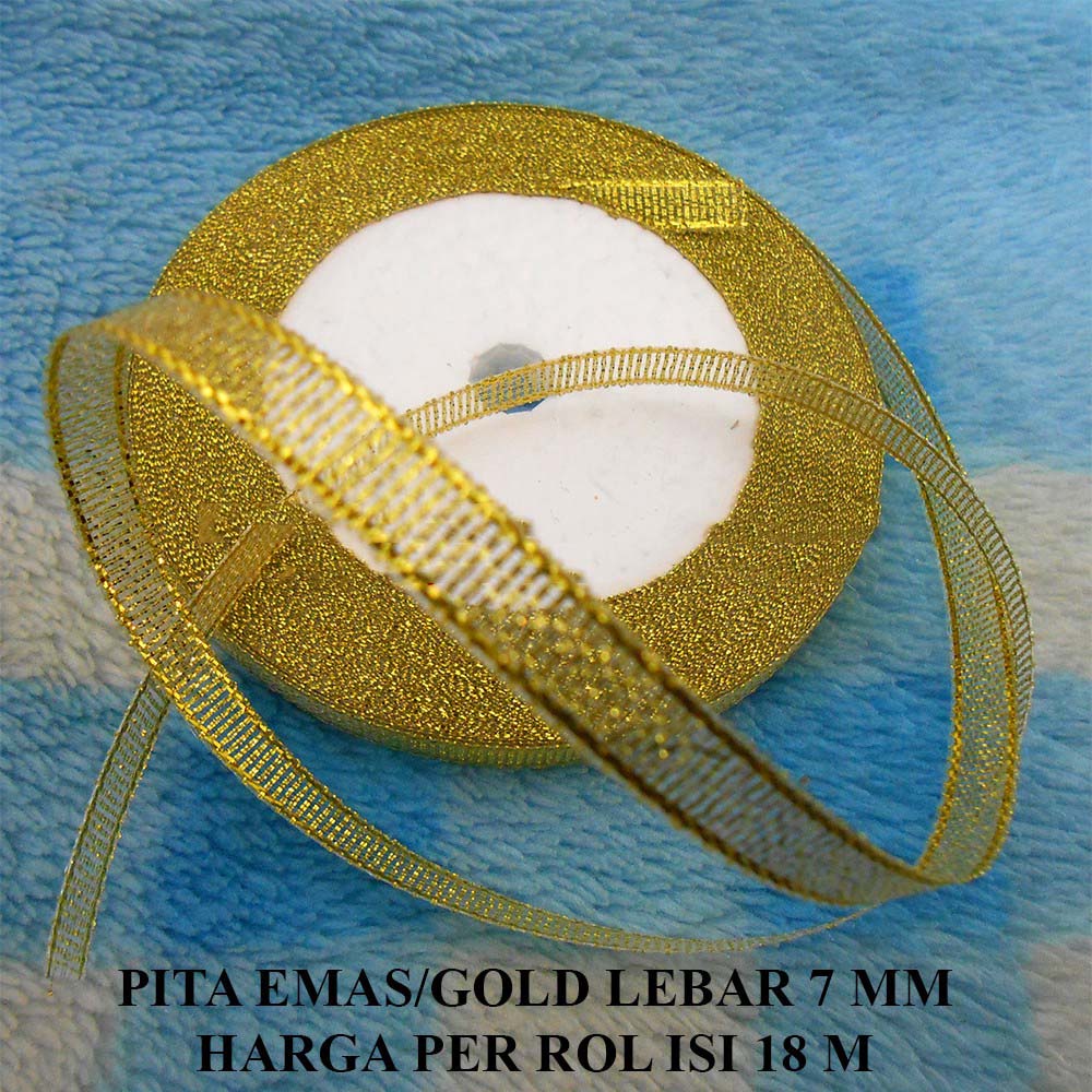 

Pita Emas Gold Lebar 7 mm Harga Per Rol isi 18 meter